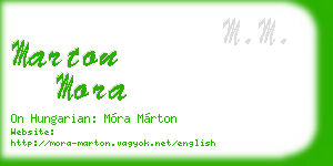 marton mora business card